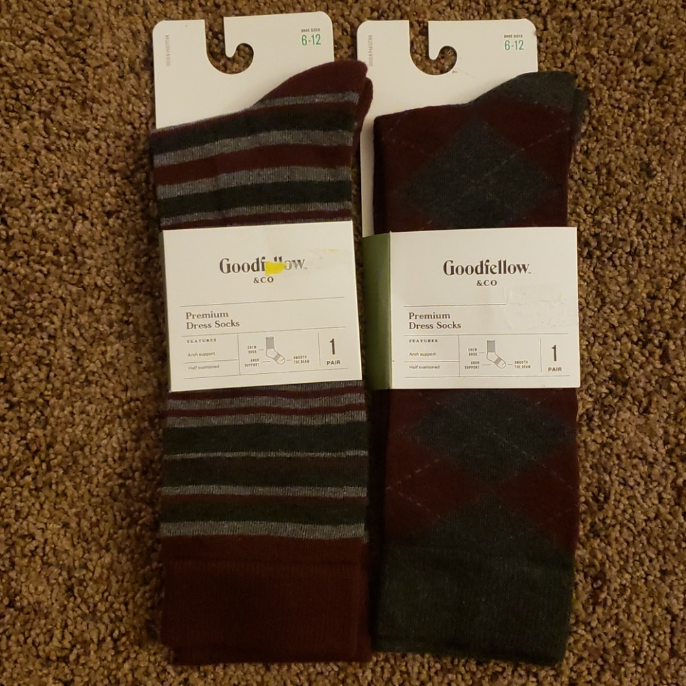 Two pairs goodfellow and co premium dress socks